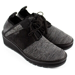 Eileen Fisher Wilson Black Platform Lace Up Sneaker Shoes Womens SIZE 9.5